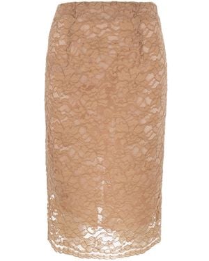 Le Plain Pencil Skirt Lace - Natural