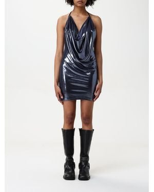 Aniye By Metallic Cowl Neck Mini Dress - Blue