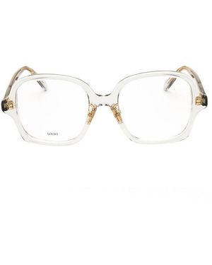 Loewe Eyeglasses Square Full Rim, Transparent Frame And Clear Demo Lenses Lens Lw50070F020 - Metallic