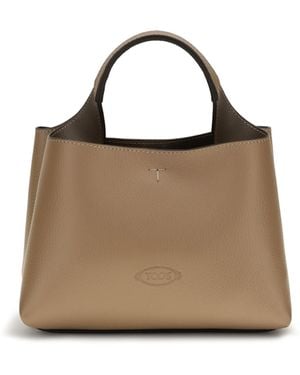 Tod's Micro Leather Handbag Cappuccino Calf (Bos Taurus) Handbags - Metallic