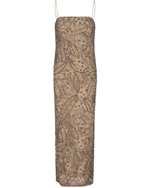 Polo Ralph Lauren Beaded Net Dress - Natural