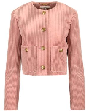 Chloé Cropped Corduroy Jacket Jackets Rose - Pink