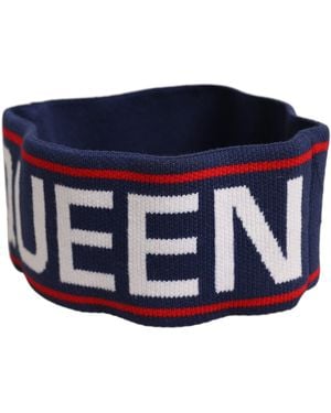 Dolce & Gabbana Wool Knitted D&G Queen Head Band One Size Hat Virgin Elastane Nylon - Blue