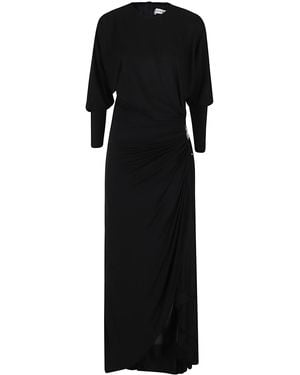 Christopher Esber Helix Crystal Stone Ls Dress - Black