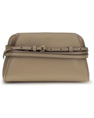 Moschino Belt-Detail Clutch - Grey