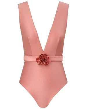 Zimmermann One Piece Swimsuit With Floral Detail Lucky - Pink