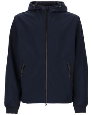 Woolrich Giacca Con Zip E Cappuccio - Blue