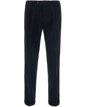 Michael Coal Cotton Pants With Belt - Blue