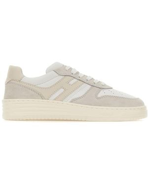 Hogan Two-Tone Leather H630 Trainers - White