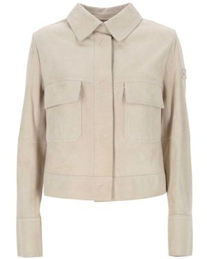 Peuterey Lya Suede Leather Jacket - White