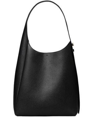 Tory Burch Rony Shoulder Bag With Thin Strap And Logo Button - Black