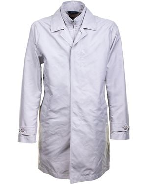 Fay Trench Morning Coat Impermeabile Double Front - Blue