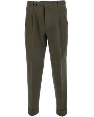 PT Torino Trousers With Side Pockets And Straight Hem Tech Fabric For Trousers - Green