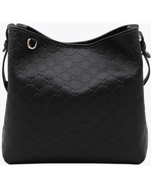 Gucci Leather Bucket Satchels - Black
