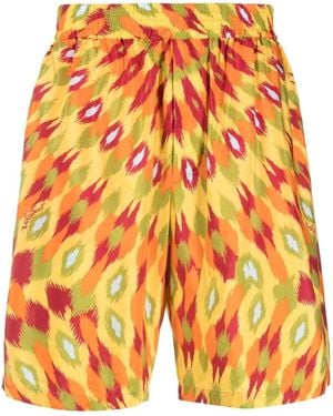 Valentino Abstract-Print Track Shorts - Orange