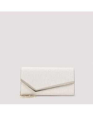 Jimmy Choo Emmie Glitter Clutch - White