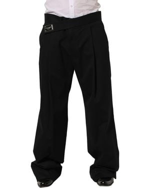 Dolce & Gabbana Cotton Straight Leg Dresstrouser Pants Elastane - Black
