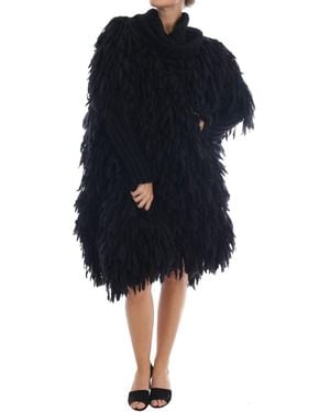 Dolce & Gabbana Black Fringes Wool Pullover Jumper