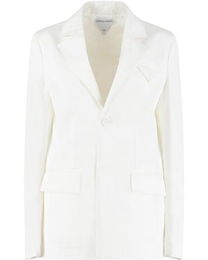 Bottega Veneta Single-Breasted Cotton Blazer - White