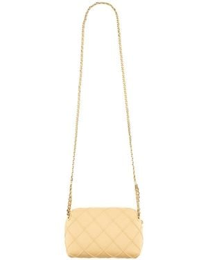 Tory Burch Fleming Shoulder Bag Lamb Leather - Natural