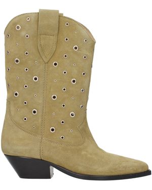 Isabel Marant Leather Ankle Boots - Green