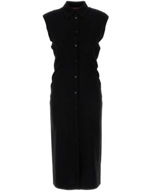 Max Mara Crepe Sughero Shirt Dress - Black