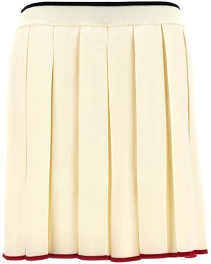 Thom Browne Knitted Pleated Skirt - Natural