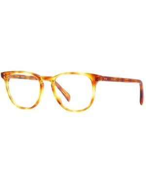 Celine Eyeglasses Round Full Rim, Blonde Havana Frame And Clear Demo Lenses Lens Cl50046I053 - Brown