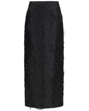 Max Mara Silk Long Skirt - Black