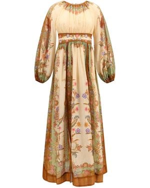 Zimmermann Indra Elasticated Waist Maxi Dress - Natural