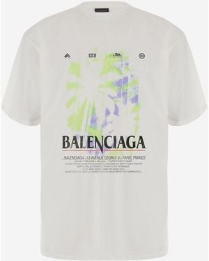 Balenciaga T-Shirt The Window Cotton T-Shirts & Jerseys - Gray