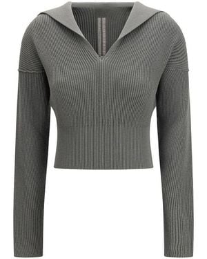 Rick Owens Wool Oves Aries Sweatshirt - Grey