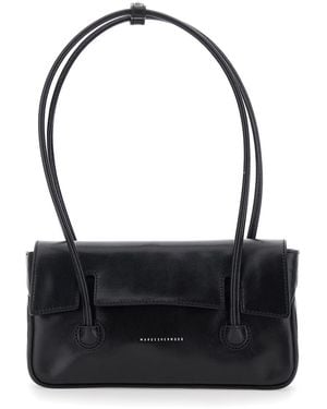 Marge Sherwood Shoulder Bag Glossy Leather Cow - Black