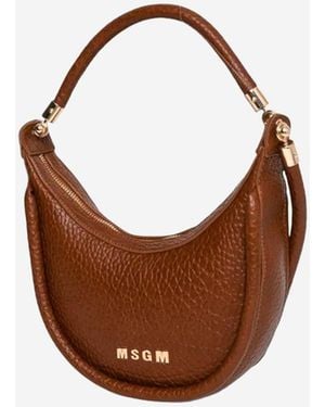MSGM Shoulder Bag Faux Leather - Brown