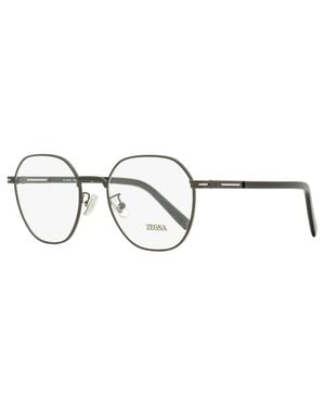 ZEGNA Geometric Round Eyeglasses Ez5270-H 009 53Mm Metal/Plastic (Acetate) - Black