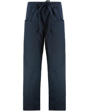 Tod's Pants Poplin Cotton Wide-Leg - Blue