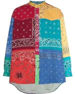 Children of the discordance Bandana Print Long Sleeve Shirt - Blue