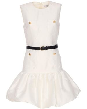 Self-Portrait Taffeta Mini Dress - White