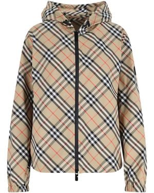 Burberry Check Waterproof Jacket - White