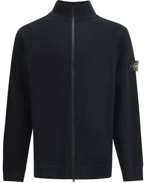 Stone Island Virgin Wool Cardigan - Blue