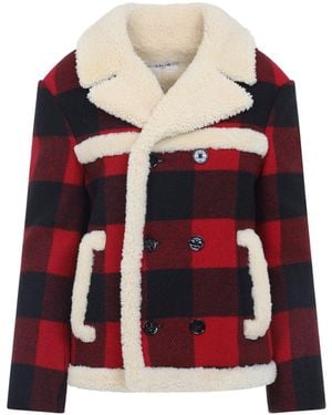 Celine Caban Shearling Jacket - Red