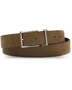 Tom Ford Suede Belt Calf Leather Bos Taurus E Braces - Brown