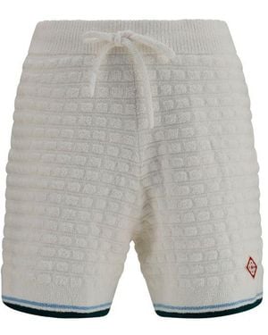 CASABLANCA White Cotton Bermuda Shorts - Grey