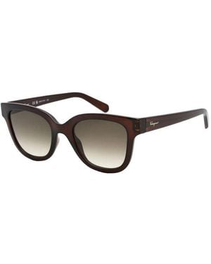 Ferragamo Salvatore Sunglasses Rectangle Full Rim, Frame And Gradient Lens Sf1066S210 - Black