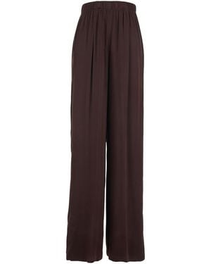 Jucca Silk Pants With Elastic Waist And Side Welt Pockets Pants - Brown