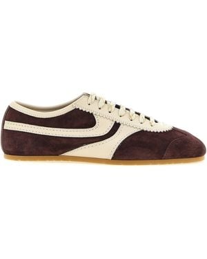 Dries Van Noten Calfskin Low Top Trainers - Brown