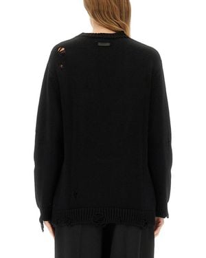 Moschino Wool Jersey Virgin Sweaters - Black