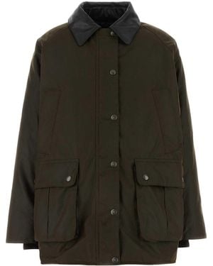 Miu Miu Dark Canvas Oversize Padded Jacket - Black