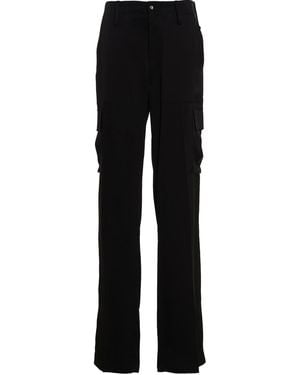David Koma Satin-Finish Cargo Trousers With Multi-Pockets - Black