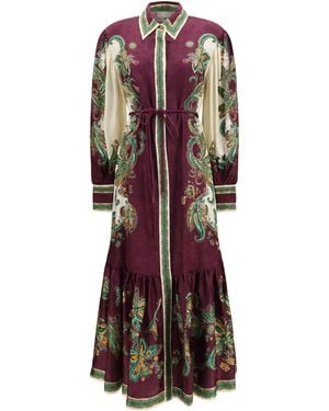 ALÉMAIS Ruthie Shirt Dress Viscose; Silk - Purple